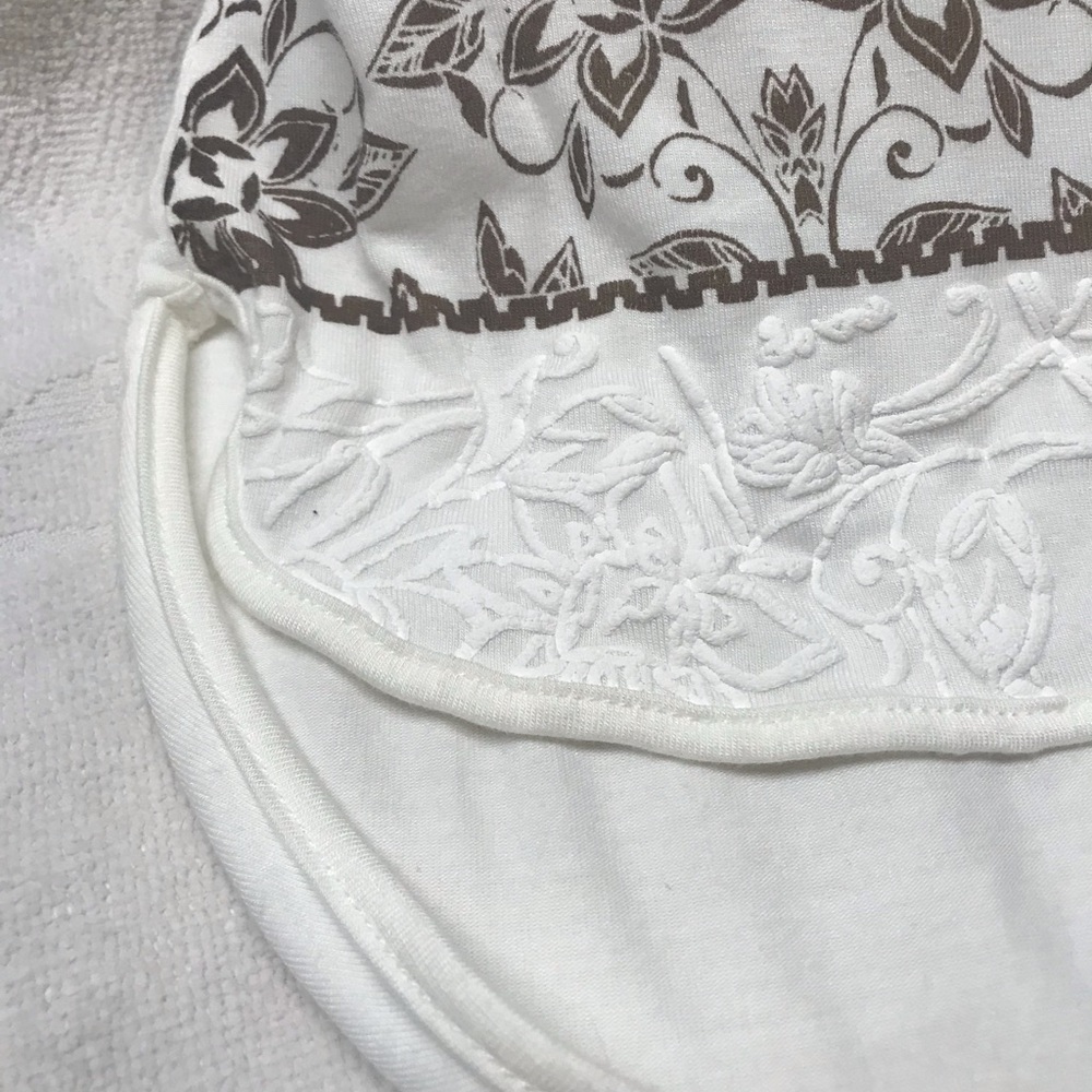Ruby Rd Ivory Floral Top L - Picture 3 of 11